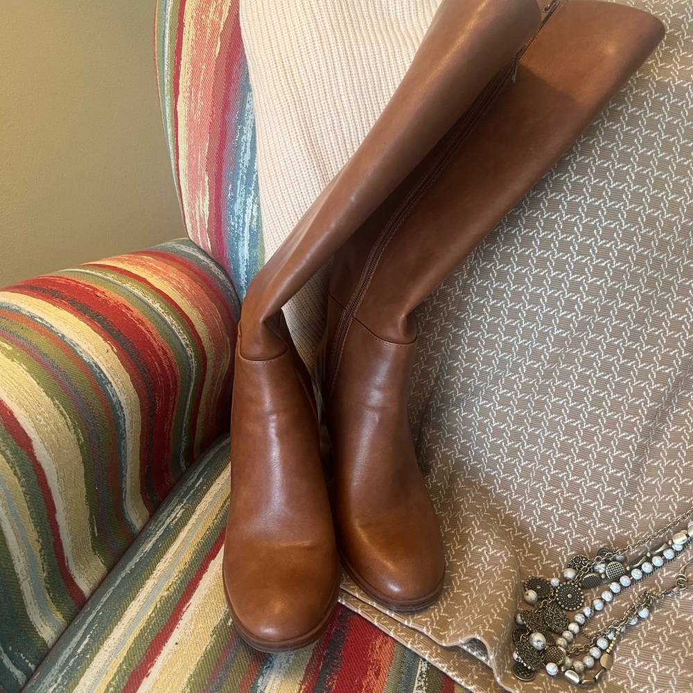 Unisa Tan Over the Knee Boots